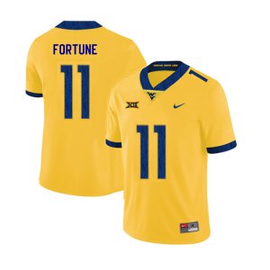 Men's West Virginia Mountaineers NCAA #11 Nicktroy Fortune Yellow Authentic Nike 2019 Stitched College Football Jersey CH15K84RG